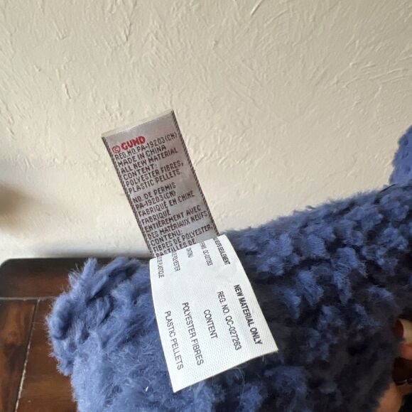 Gund Toothpick Ripple Teddy Bear Blue Soft Stuffed Animal Plush - Picture 5 of 7